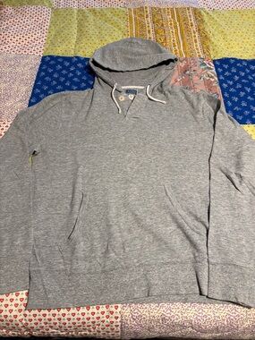 J. Crew Heather Gray Hooded Pullover Sweatshirt